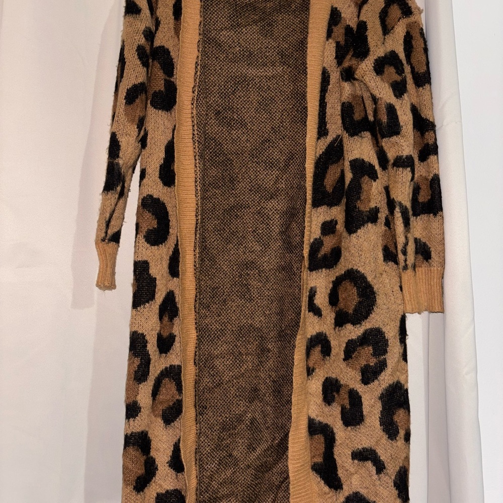 Leopard Print Long Cardigan